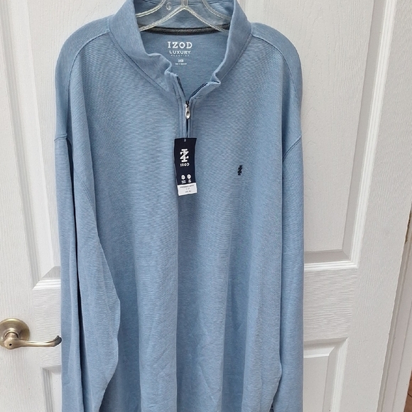 f Mens Blue Stretch Zip Lightweight Sweatshirt 3XB.  NWT - Picture 1 of 5